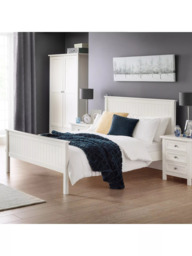 Julian Bowen Maine Bed Frame, Double, White - thumbnail 1