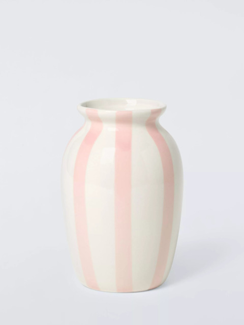 John Lewis Hand Painted Striped Stoneware Vase, H18cm - image 1