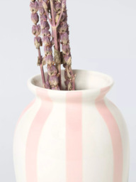 John Lewis Hand Painted Striped Stoneware Vase, H18cm - thumbnail 3