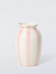 John Lewis Hand Painted Striped Stoneware Vase, H18cm - thumbnail 1