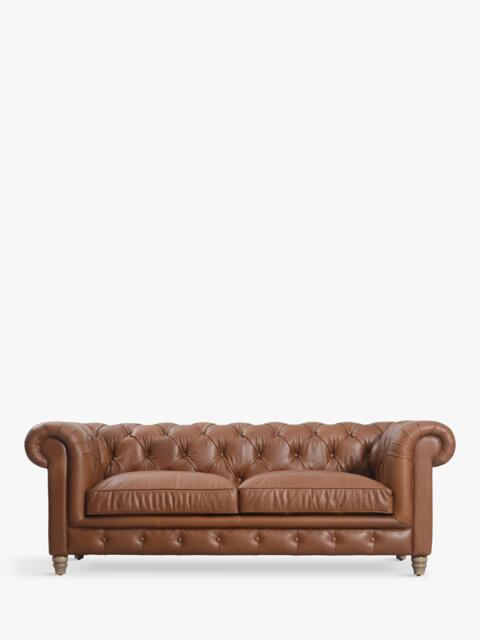 Halo Earle Chesterfield Large 3 Seater Leather Sofa - image 1