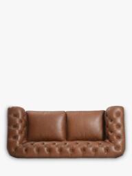 Halo Earle Chesterfield Large 3 Seater Leather Sofa - thumbnail 4