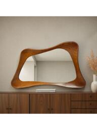 Yearn Maya Oak Wood Wall Mirror, 120 x 80cm, Walnut