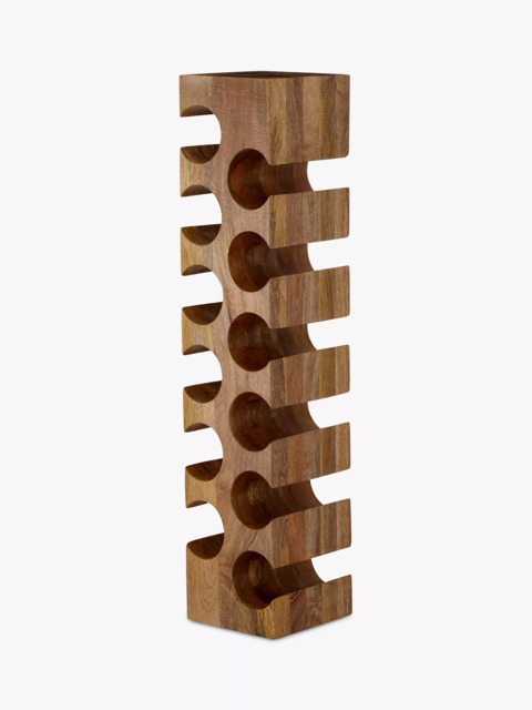 John Lewis Tall Mango Wood Wine Rack, 12 Bottle, Natural - image 1