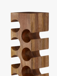 John Lewis Tall Mango Wood Wine Rack, 12 Bottle, Natural - thumbnail 4