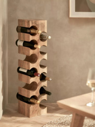 John Lewis Tall Mango Wood Wine Rack, 12 Bottle, Natural - thumbnail 2