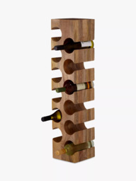 John Lewis Tall Mango Wood Wine Rack, 12 Bottle, Natural - thumbnail 3