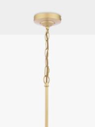 Laura Ashley Alexa 3 Arm Glass Rod Pendant Ceiling Light, Antique Brass - thumbnail 5
