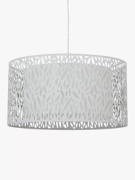 John Lewis Meadow Fretwork Shade Ceiling Light, Grey/White - thumbnail 4