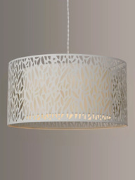 John Lewis Meadow Fretwork Shade Ceiling Light, Grey/White - thumbnail 1