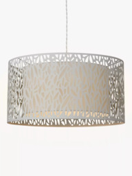John Lewis Meadow Fretwork Shade Ceiling Light, Grey/White - thumbnail 3