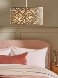 John Lewis Meadow Fretwork Shade Ceiling Light, Grey/White - thumbnail 2