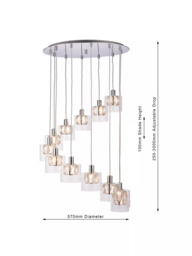 Bay Lighting Nina 12 Pendant Cluster Ceiling Light, Clear - thumbnail 6