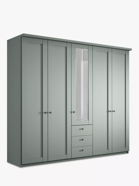 John Lewis Marlow 250cm Hinged Door Wardrobe with Mirror & 3 Drawers - image 1
