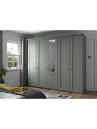 John Lewis Marlow 250cm Hinged Door Wardrobe with Mirror & 3 Drawers - thumbnail 2