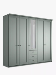 John Lewis Marlow 250cm Hinged Door Wardrobe with Mirror & 3 Drawers