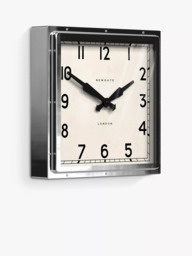 Newgate Clocks Quad Square Metal Wall Clock, 40cm, Silver - thumbnail 2