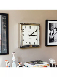 Newgate Clocks Quad Square Metal Wall Clock, 40cm, Silver - thumbnail 4