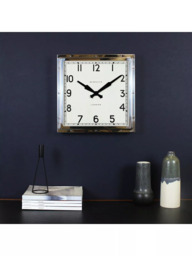 Newgate Clocks Quad Square Metal Wall Clock, 40cm, Silver - thumbnail 6