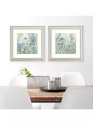 John Lewis Catherine Stephenson 'Powder Blue Flowers 1' Framed Print & Mount, 60.5 x 60.5cm, Blue/Multi - thumbnail 2