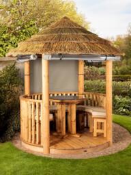 Breeze House Oasis Signature Cape Reed Thatch Roof Circular Gazebo, FSC-Certified (Scandinavian Redwood) - thumbnail 2