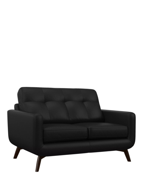 John Lewis Barbican Small 2 Seater Leather Sofa, Dark Leg - image 1