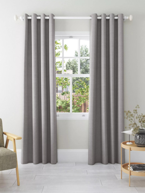 John Lewis Textured Weave Pair Blackout Lined Eyelet Curtains - image 1