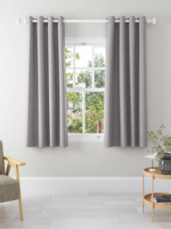 John Lewis Textured Weave Pair Blackout Lined Eyelet Curtains - thumbnail 3