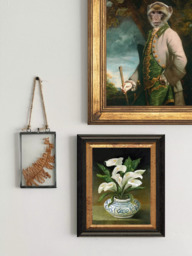 Brookpace Lascelles 'White Flowers in Vase' Framed Canvas Print, 44 x 36cm, White/Blue - thumbnail 2