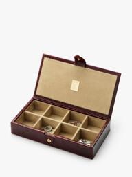 Aspinal of London Croc Leather Cufflinks Box - thumbnail 2