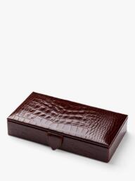 Aspinal of London Croc Leather Cufflinks Box - thumbnail 1