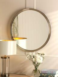 Laura Ashley Harrington Round Metal Wall Mirror, 60cm, Antique Brass - thumbnail 2