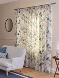 Laura Ashley Gosford Pair Lined Pencil Pleat Curtains, Heritage Blue - thumbnail 3