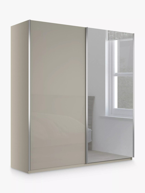John Lewis Elstra 200cm Wardrobe with Glass and Mirrored Sliding Doors - image 1
