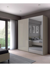 John Lewis Elstra 200cm Wardrobe with Glass and Mirrored Sliding Doors - thumbnail 3