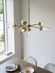 Bay Lighting Callen 6 Arm Ceiling Light, Gold - thumbnail 4