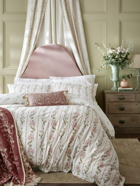 Historic Royal Palaces Stripe 200 Thread Count Duvet Cover Set, Clay Pink - image 1