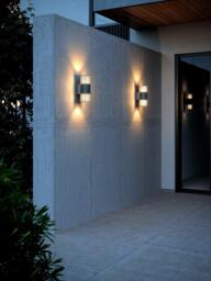 Nordlux Aludra Ribbed Outdoor Double Wall Light, Anthracite - thumbnail 5