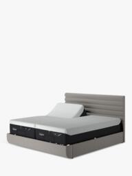 TEMPUR® OUTLET Arc™ Adjustable Disc Vectra Upholstered Bed Frame, King Size, Like New, Warm Stone