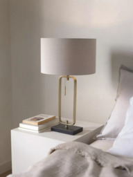 John Lewis Frame Table Lamp, Black/Brass - thumbnail 2