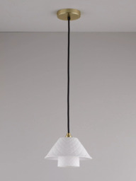 Original BTC Oxford Double Bone China Shade Pendant Ceiling Light - thumbnail 2