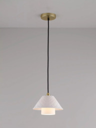 Original BTC Oxford Double Bone China Shade Pendant Ceiling Light