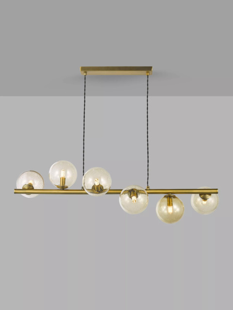 John Lewis Champagne Bubble Glass Bar Ceiling Light, Champagne/Warm Brass - image 1