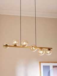 John Lewis Champagne Bubble Glass Bar Ceiling Light, Champagne/Warm Brass - thumbnail 2