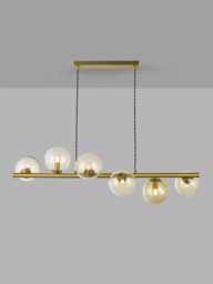John Lewis Champagne Bubble Glass Bar Ceiling Light, Champagne/Warm Brass - thumbnail 1
