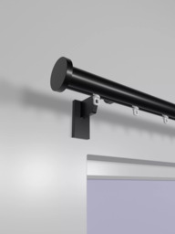 John Lewis Made to Order Select Gliding Curtain Pole with Disc Finial, Wall Fix, Dia.30mm - thumbnail 2