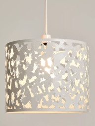 John Lewis Butterflies Easy-to-Fit Ceiling Shade, White - thumbnail 1