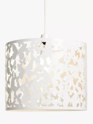 John Lewis Butterflies Easy-to-Fit Ceiling Shade, White - thumbnail 3