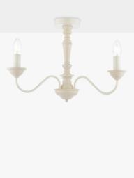 Laura Ashley Tate 3 Arm Semi Flush Ceiling Light, Cream