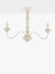 Laura Ashley Tate 3 Arm Semi Flush Ceiling Light, Cream - thumbnail 3